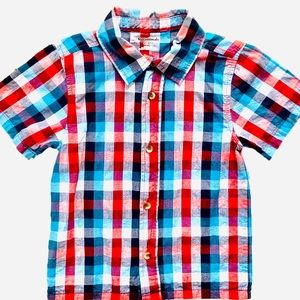 Garanimals Short Sleeve Plaid Button Down Shirt